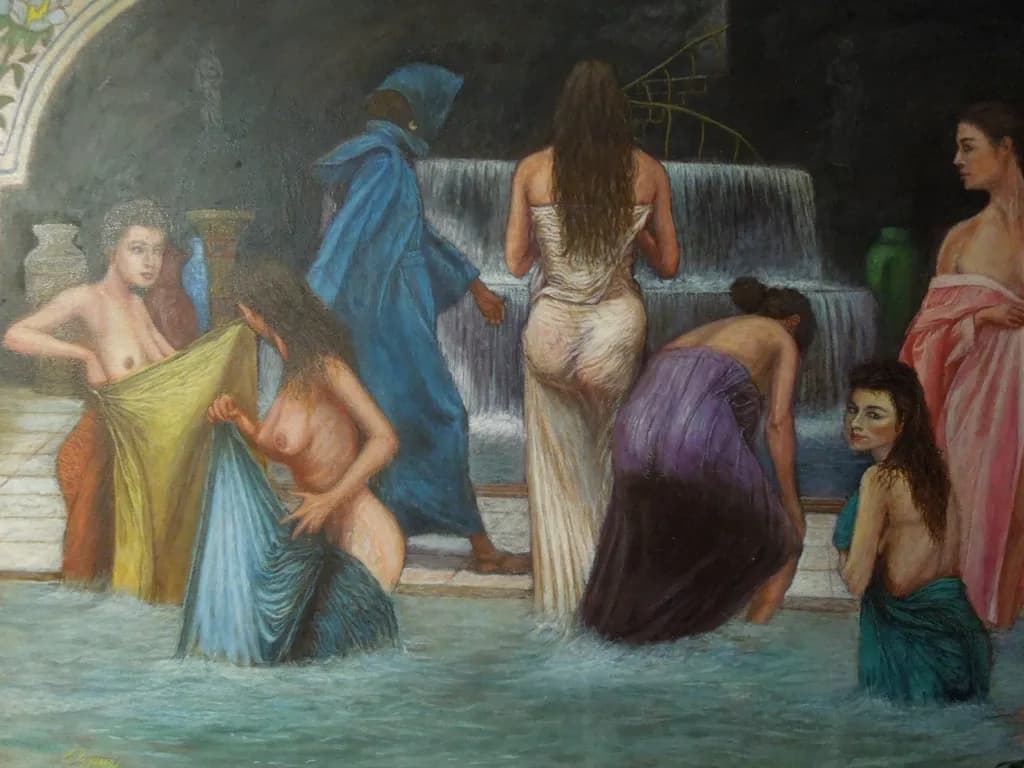 Women by the Waterfall