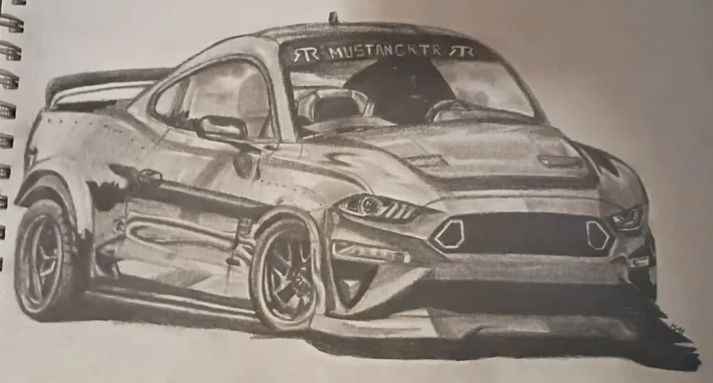 Mustang Muscle Car Sketch