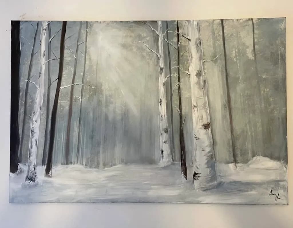 Snowy Birch Forest