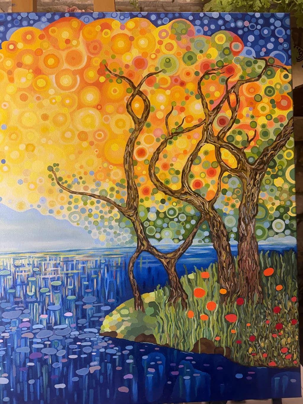 Autumn Trees by the Water