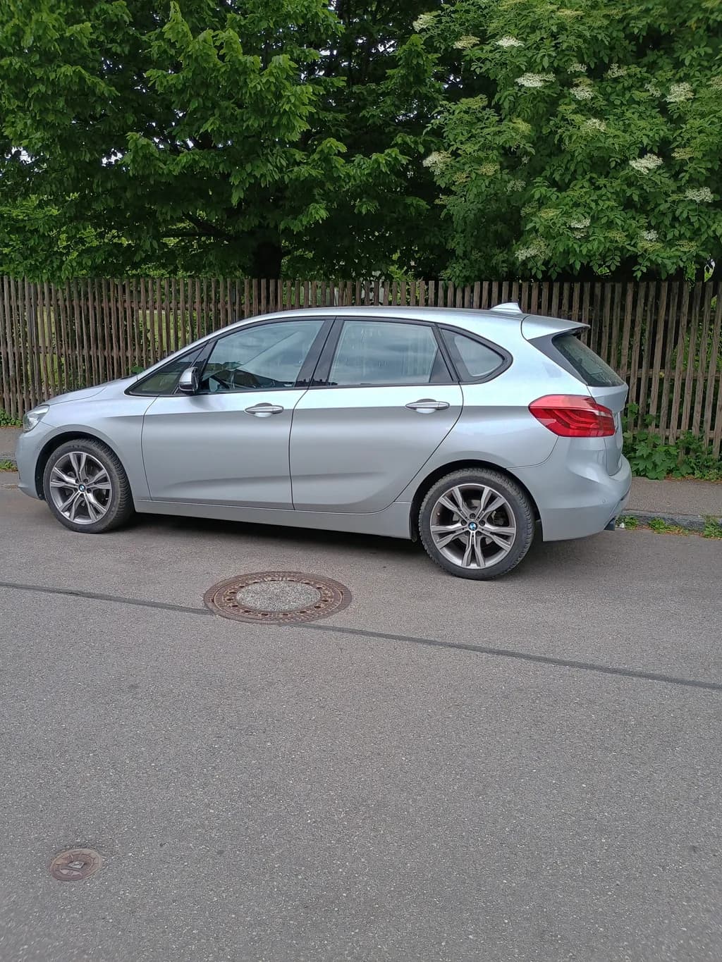 Silver Hatchback Parked