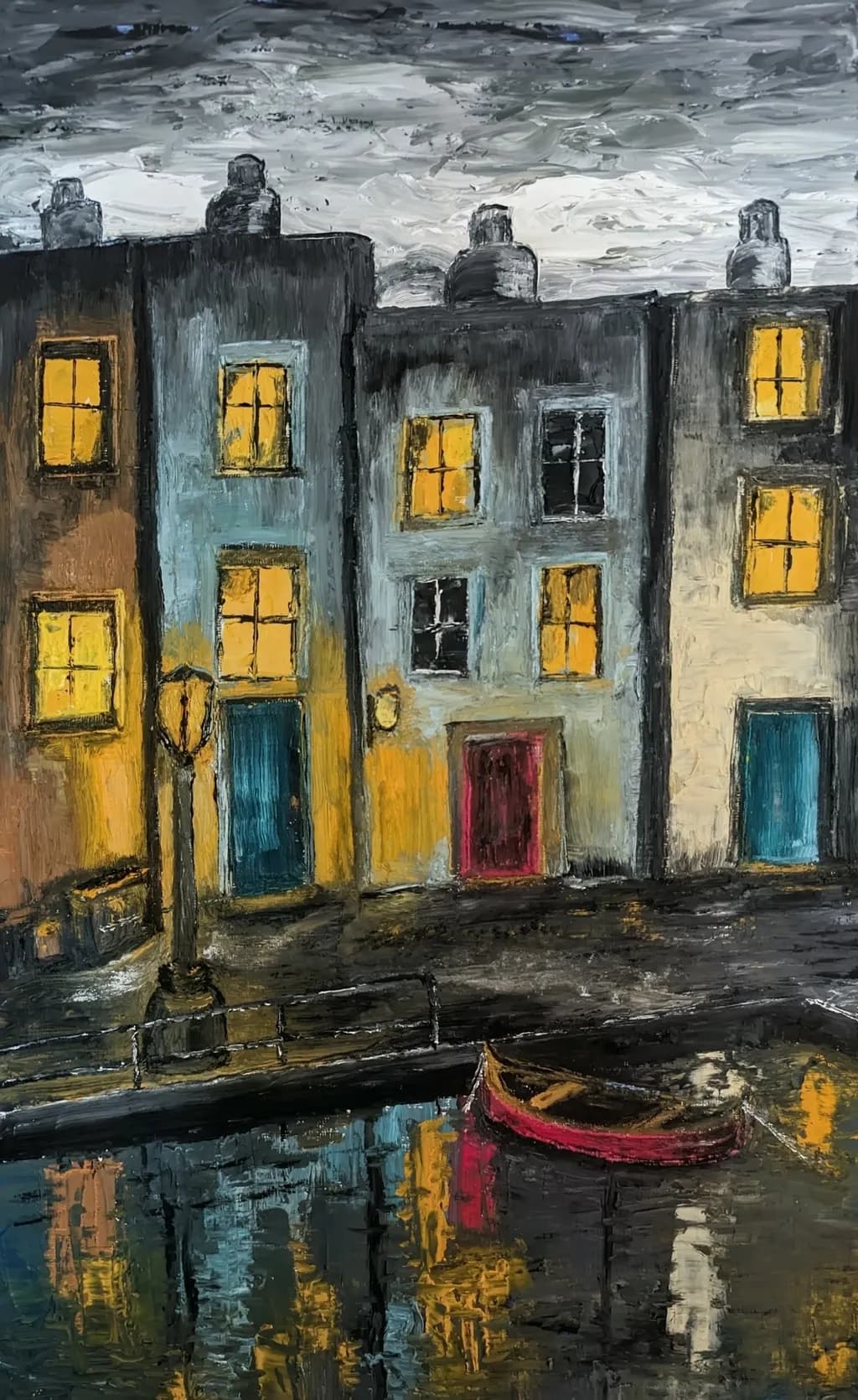 House Reflections at Night