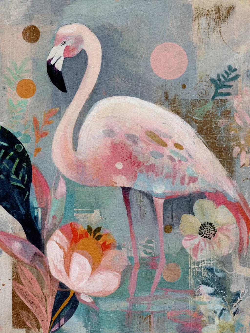 Flamingo and Blooms