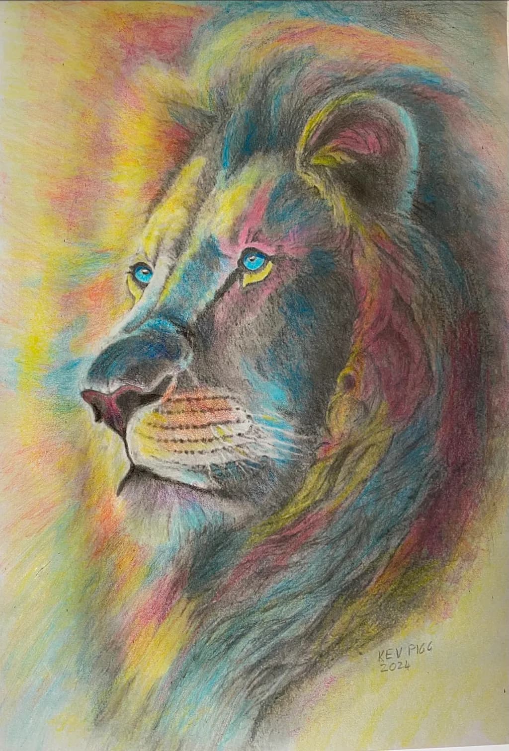 Colorful Lion Profile