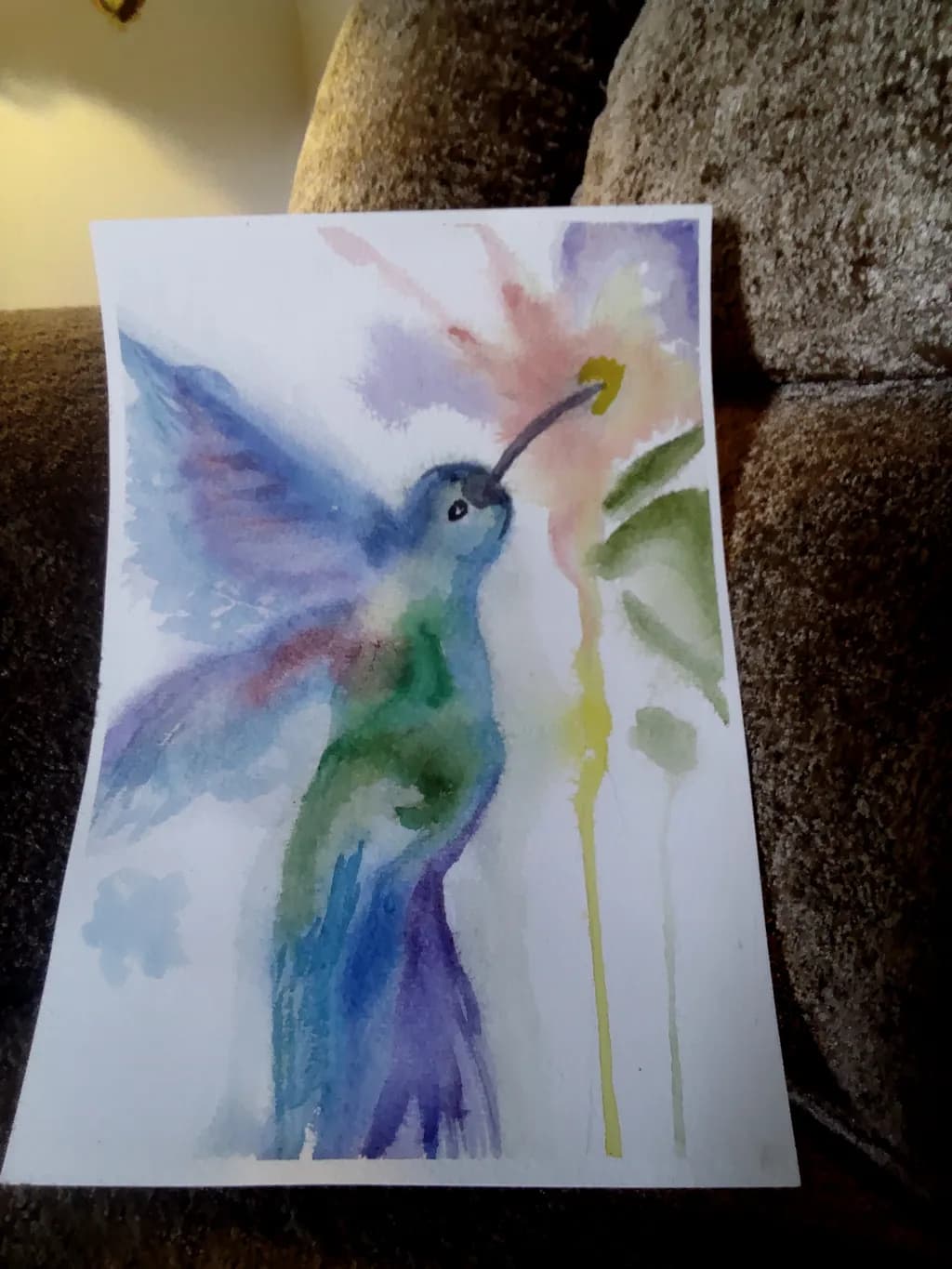 Hummingbird and Flower