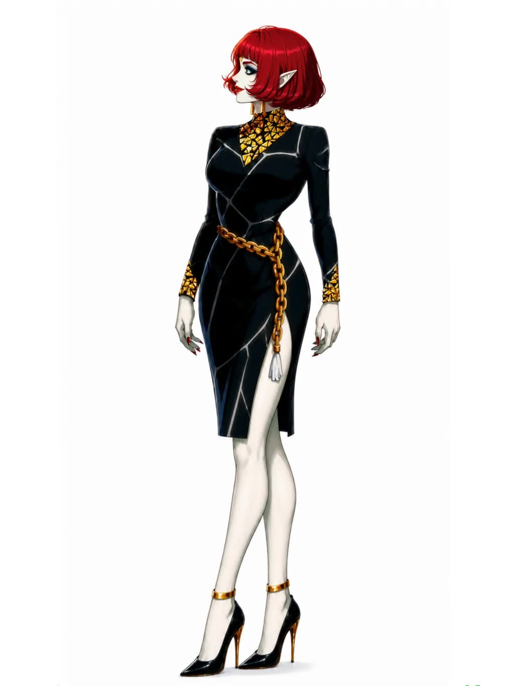 Red-Haired Figure Elegance
