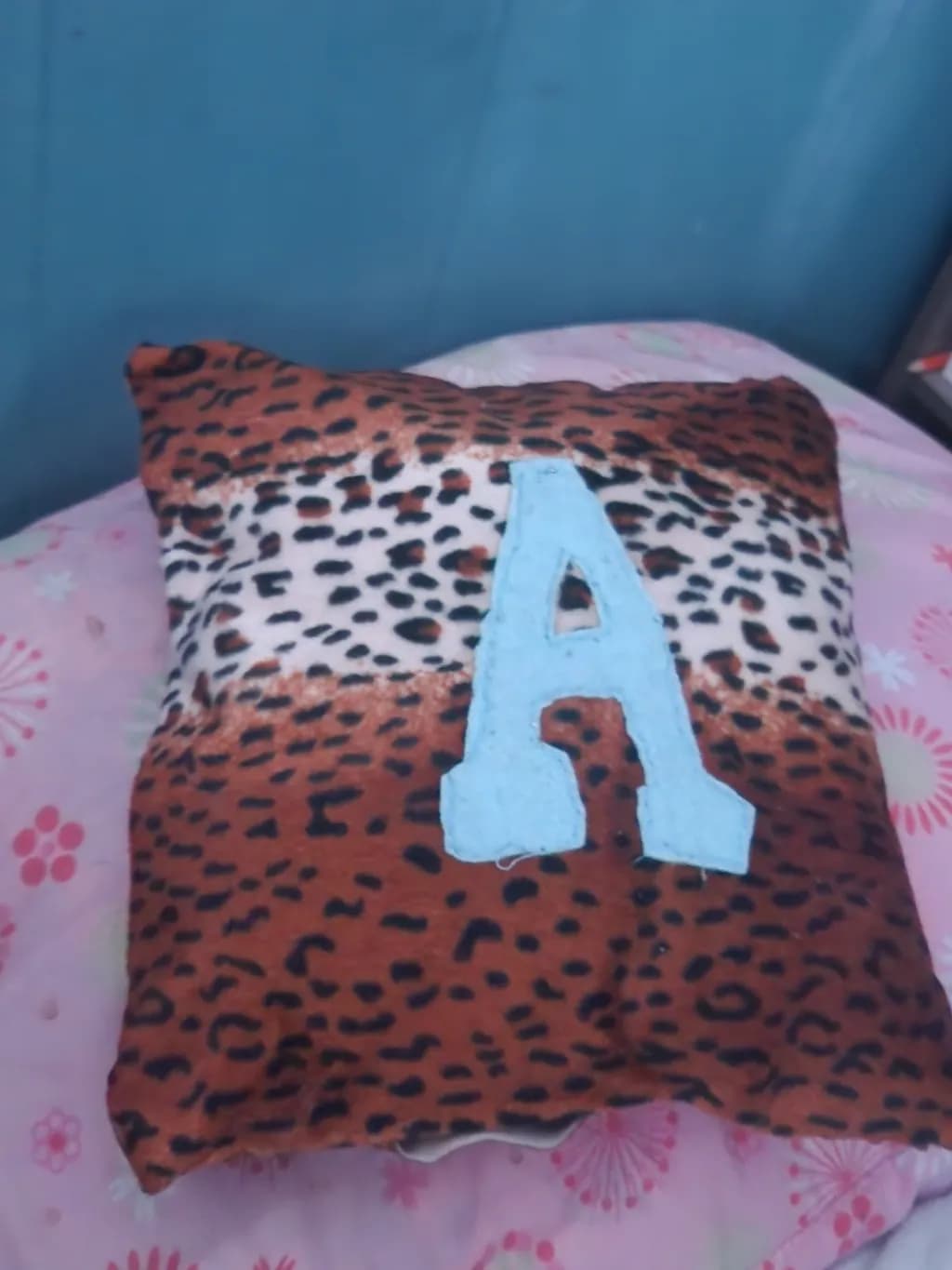 Leopard Letter Pillow