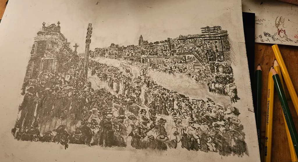 Inbound Crowd Scene