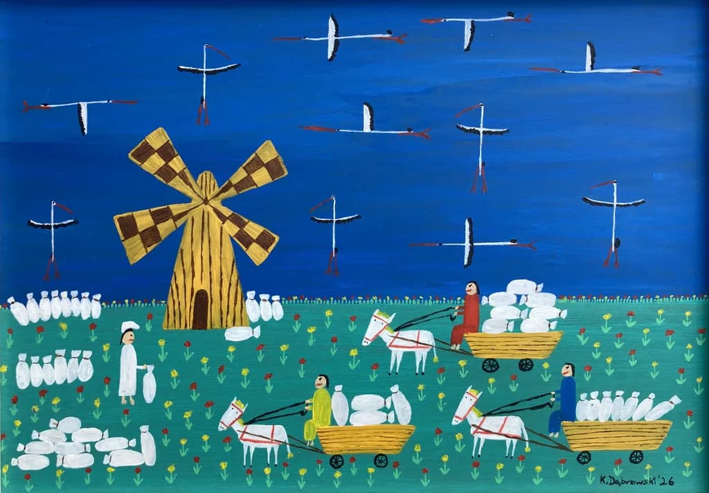 Windmill and Harvest Carts