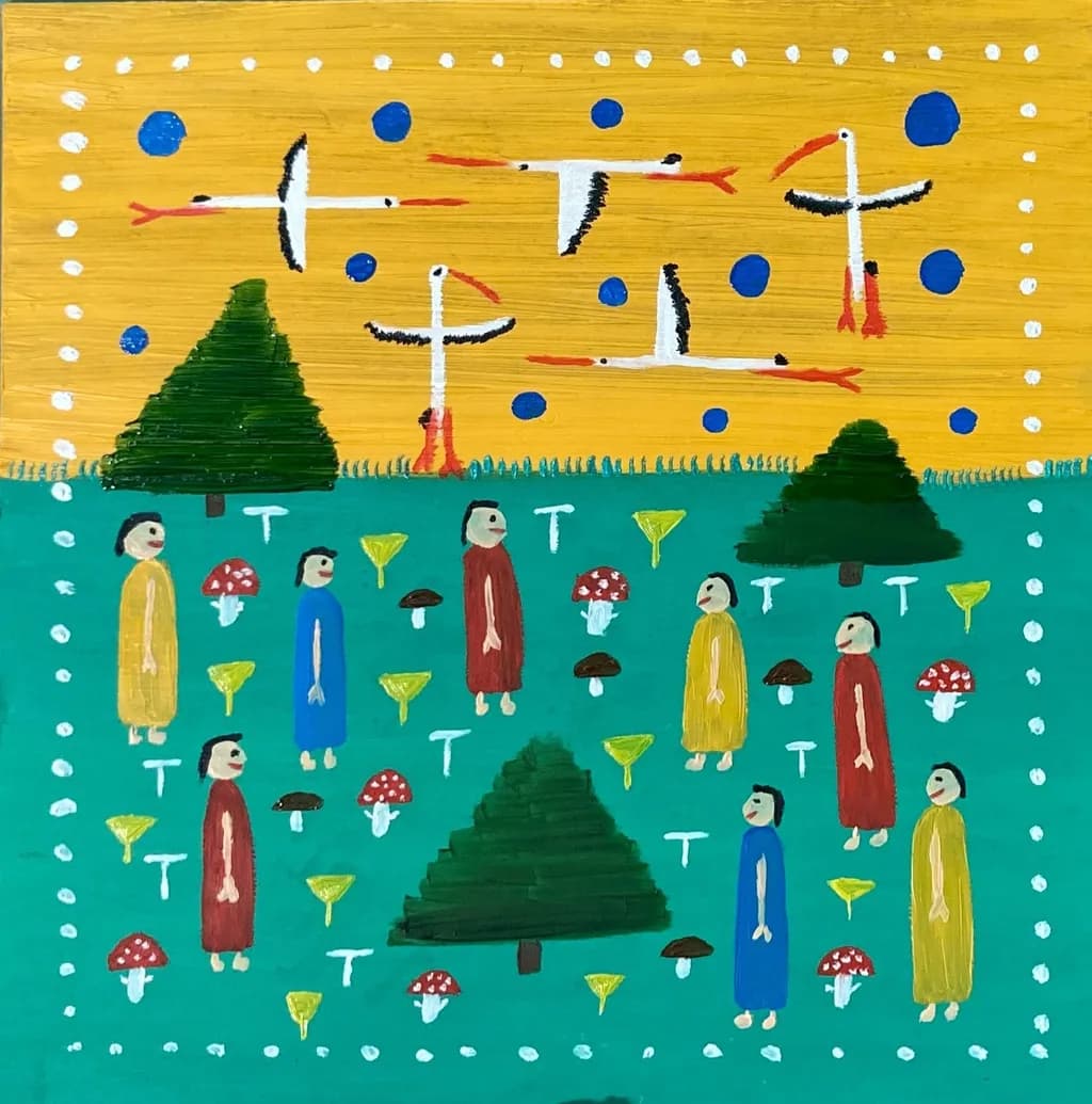 Trees and Birds Gathering
