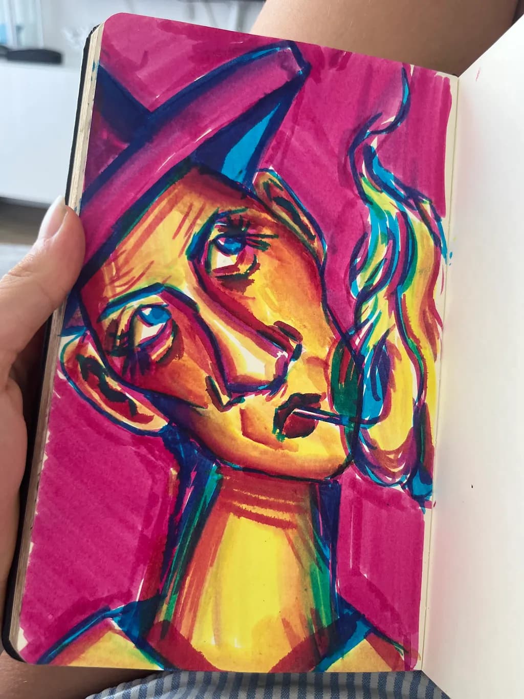 Colorful Portrait with Smoke