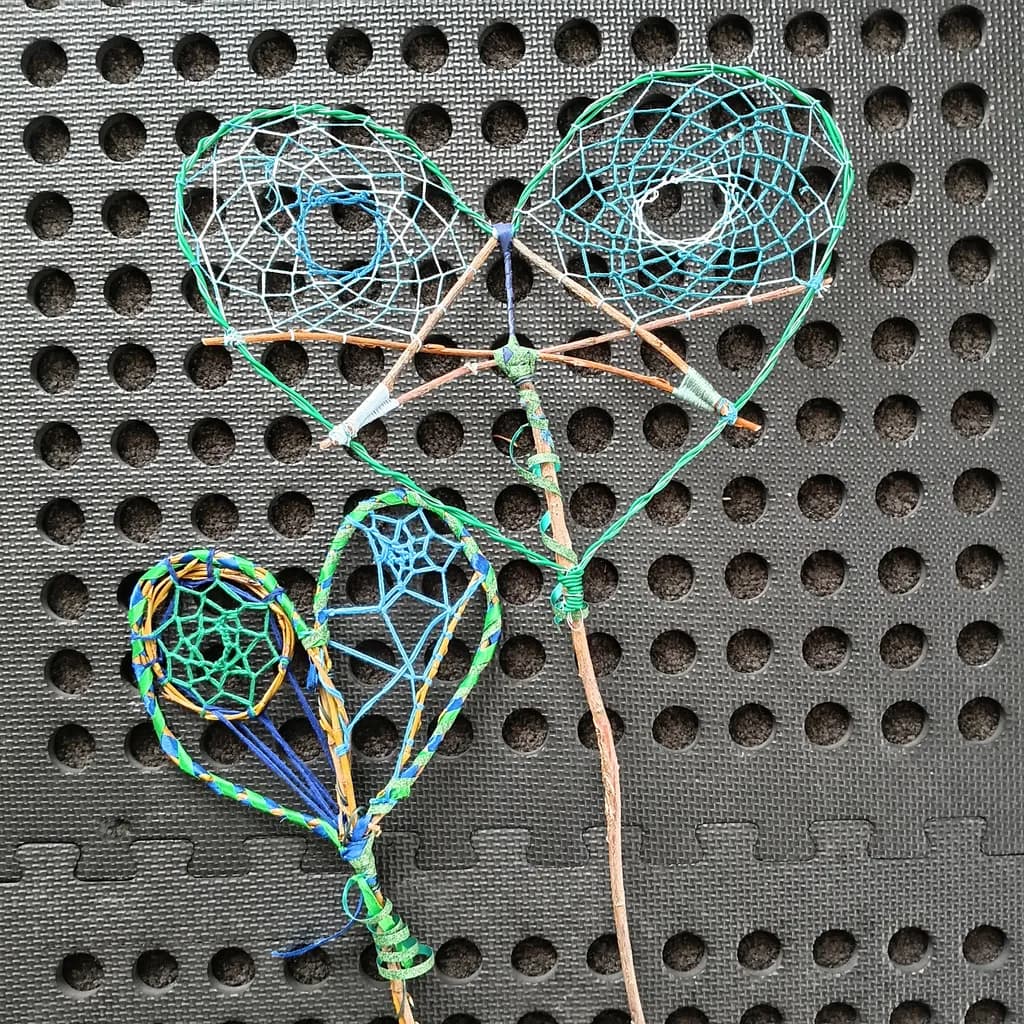 Heart Dreamcatchers on Stick