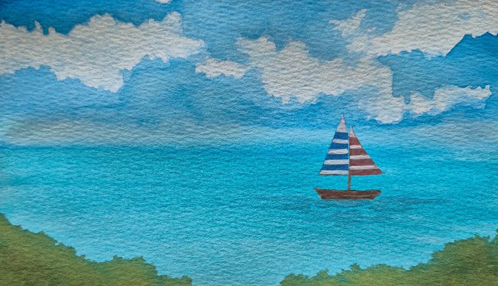 Sailboat on Blue Sea