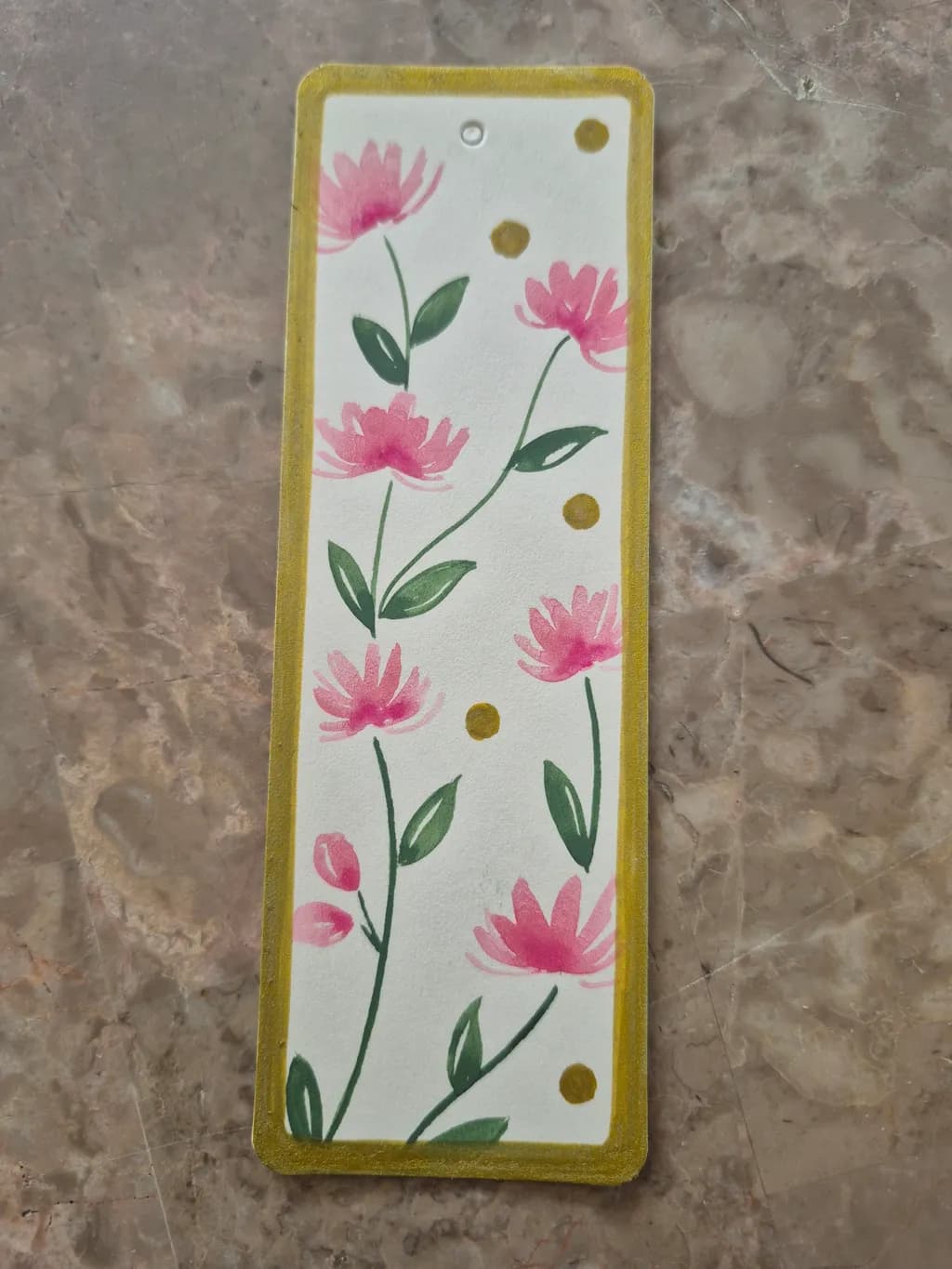 Pink Floral Bookmark