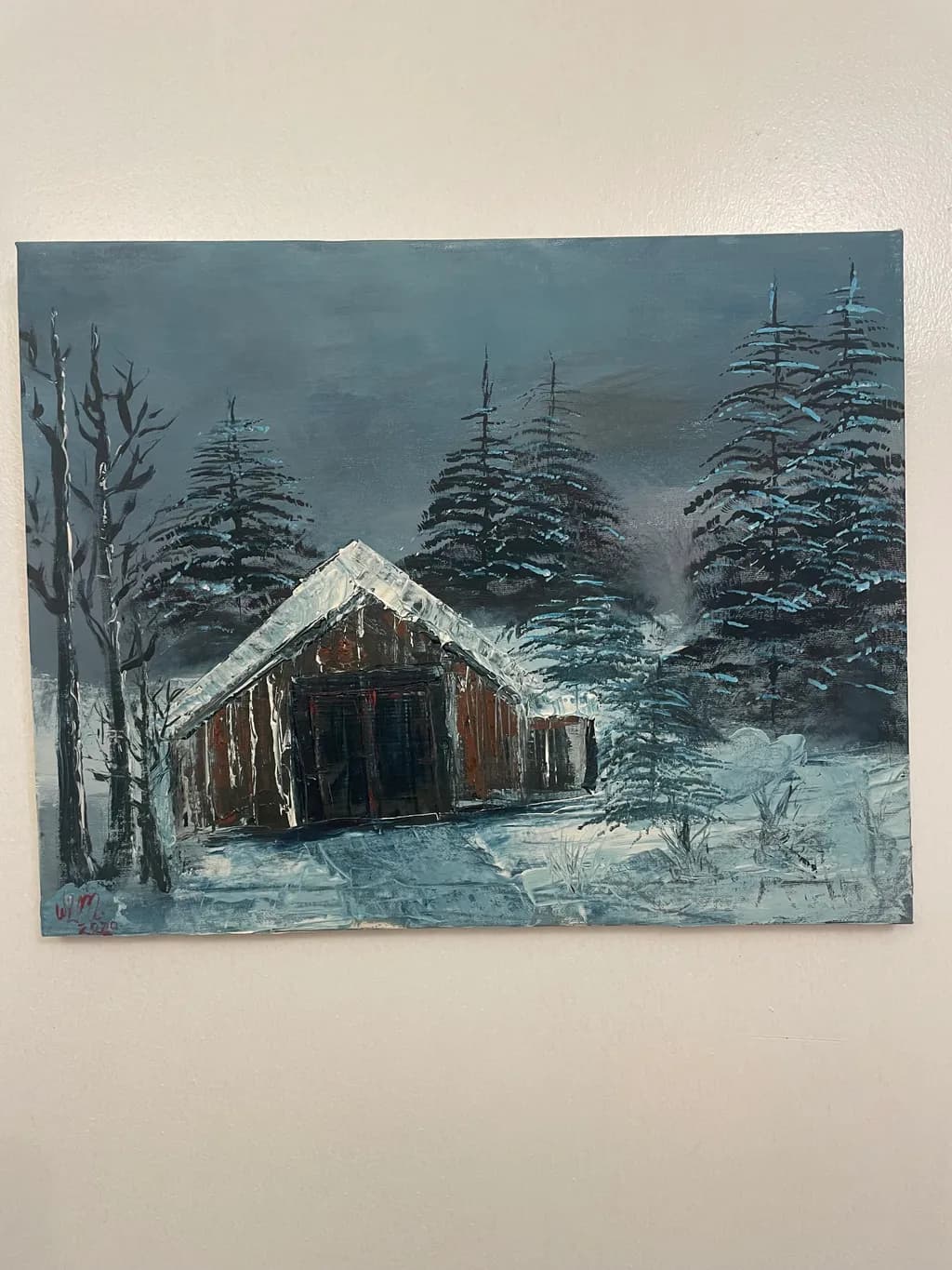 Snowy Cabin Pines