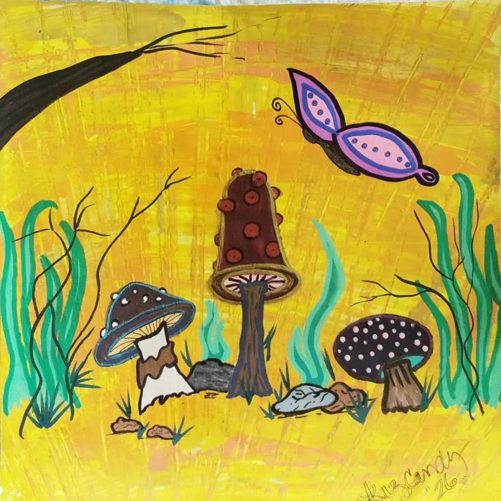 Butterfly Mushroom Forest