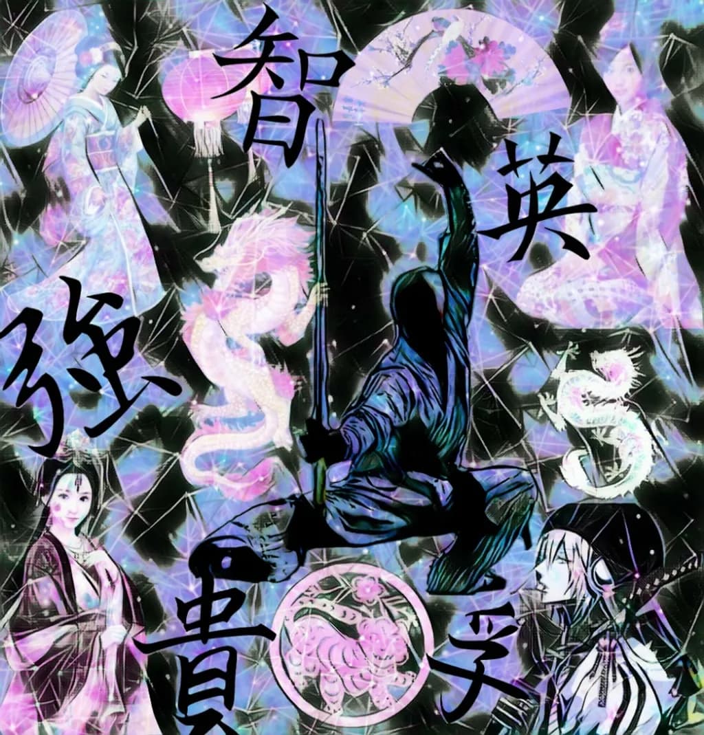 Samurai Dragon and Geishas