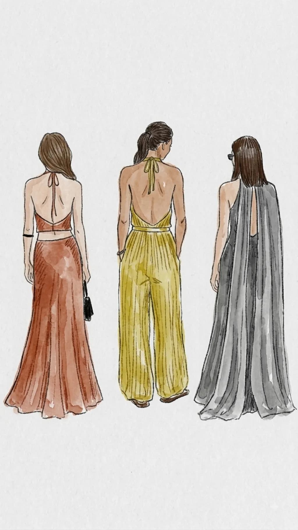 Back View Fashion Trio