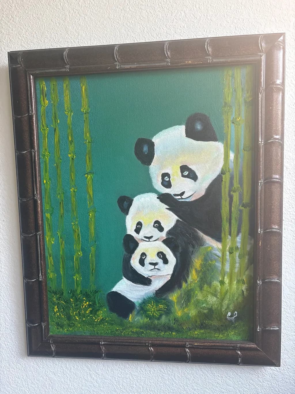 Panda Family in Bamboo