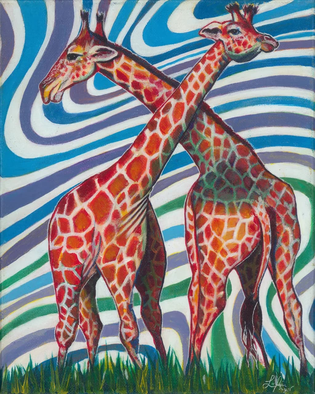 Crossing Giraffes