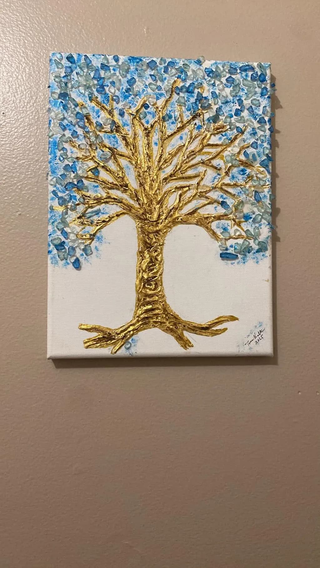 Golden Tree Blue Leaves