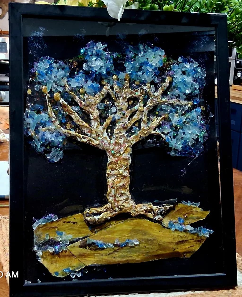 Crystal Tree on Wood