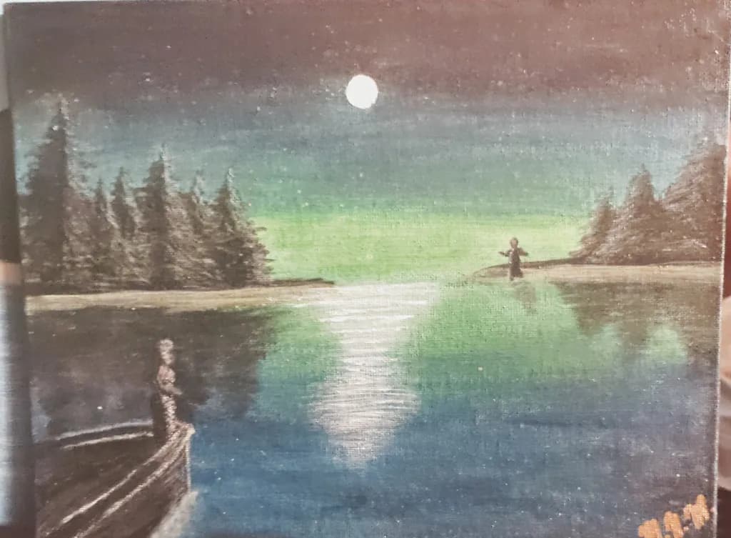 Moonlit Lake Reflections