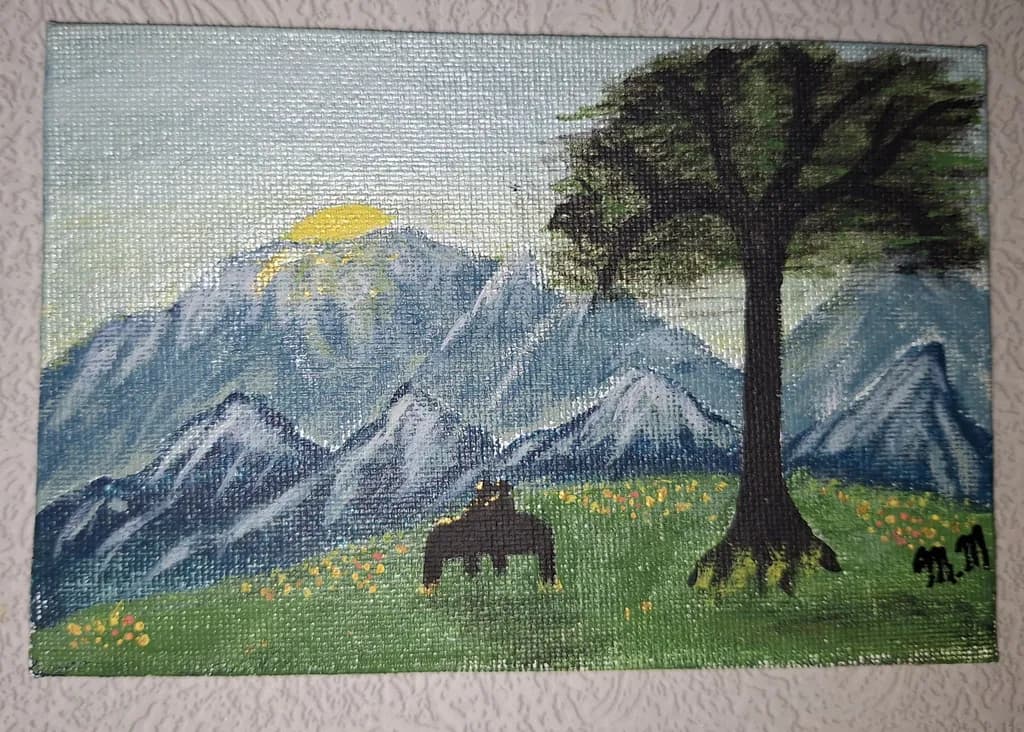 Mountain Meadow with Tree