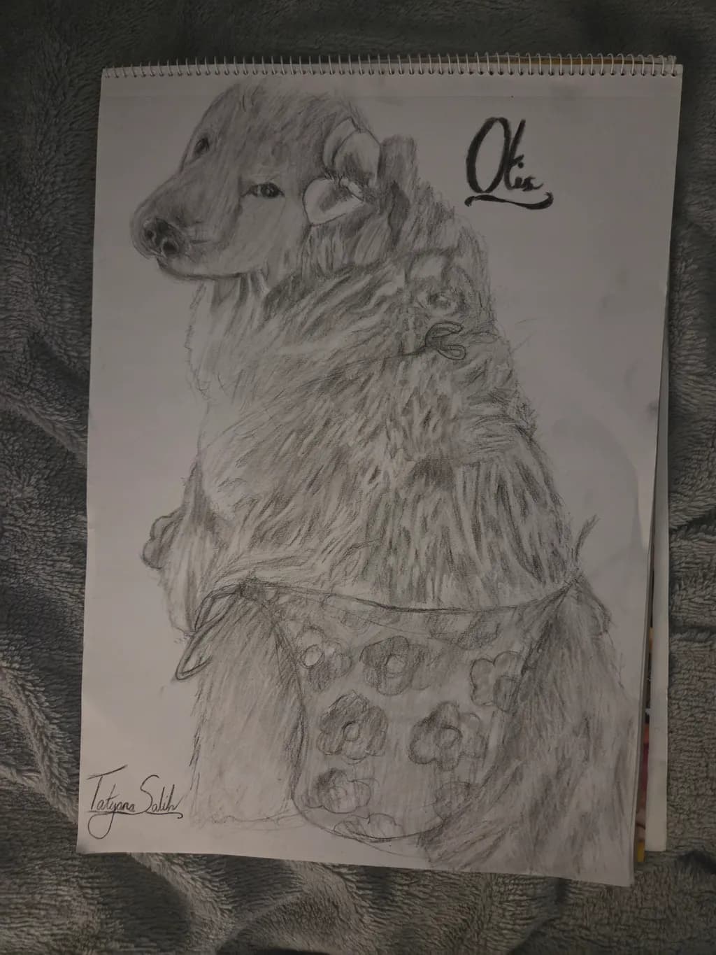 Dog Portrait with Floral Bandana