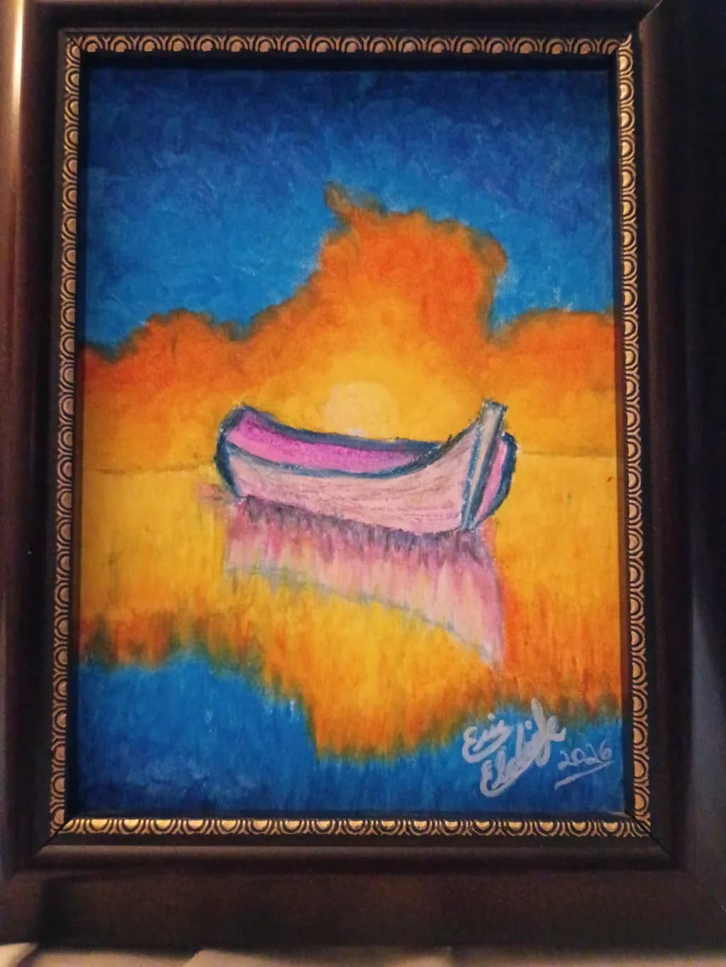Boat at Sunset Glow