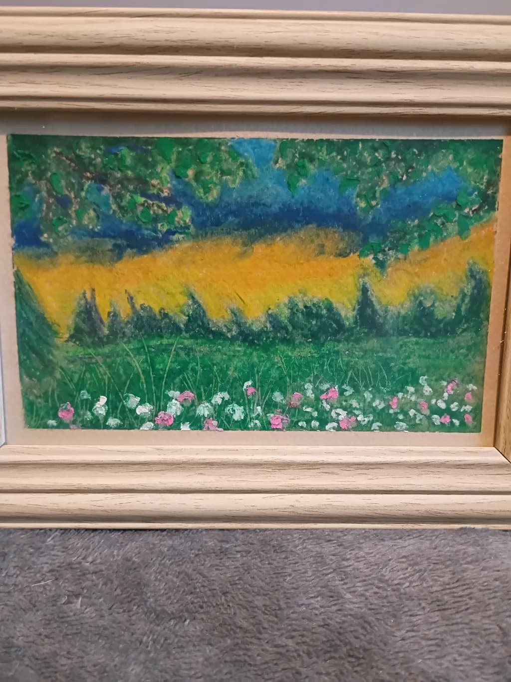 Green Field with Flowers