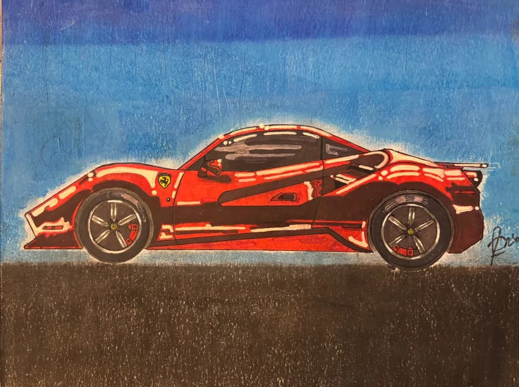 Red Ferrari Sports Car