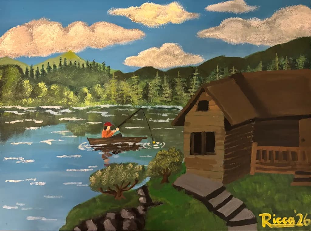 Fishing by the Lake Cabin