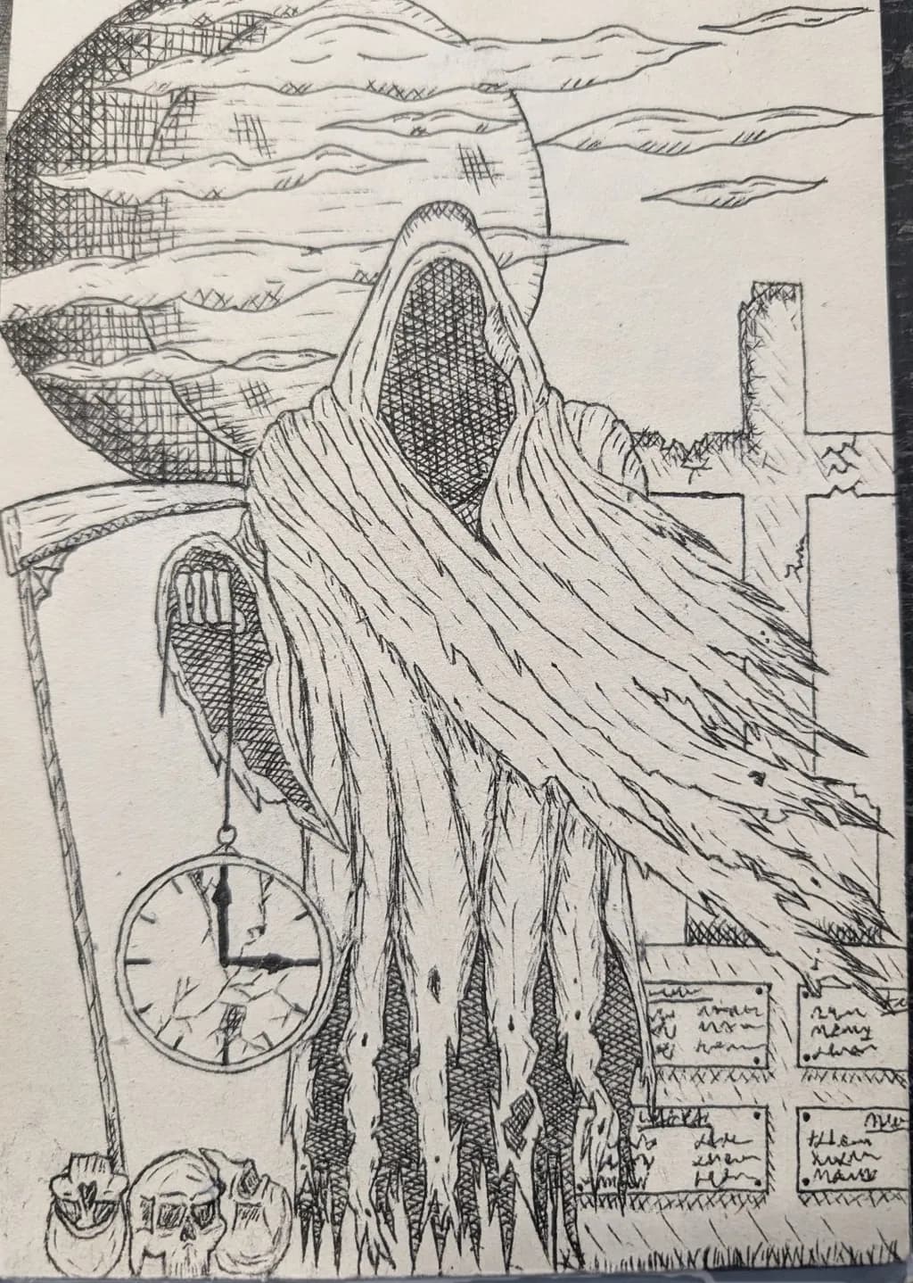 Grim Reaper with Clock