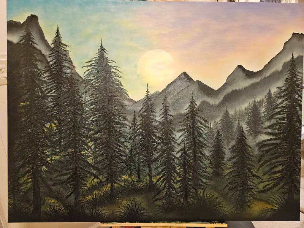 Mountain Sunset Forestscape