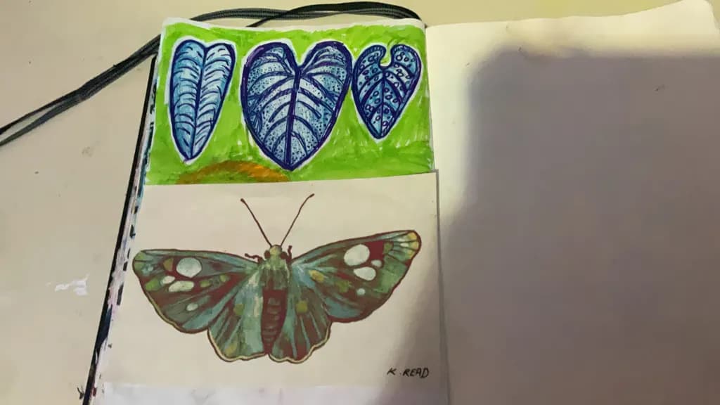 Leaves and Butterfly Study