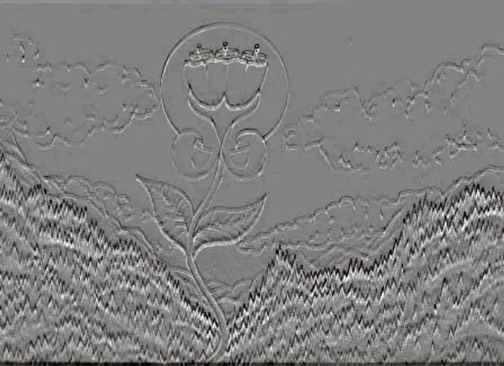 Embossed Flower Landscape