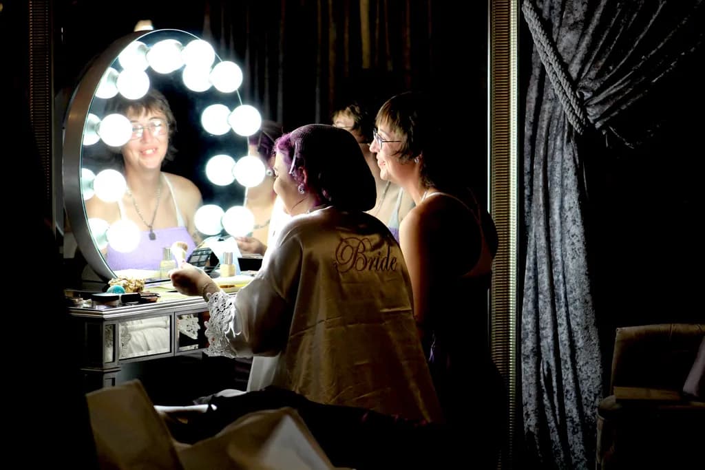 Bride at Vanity Mirror
