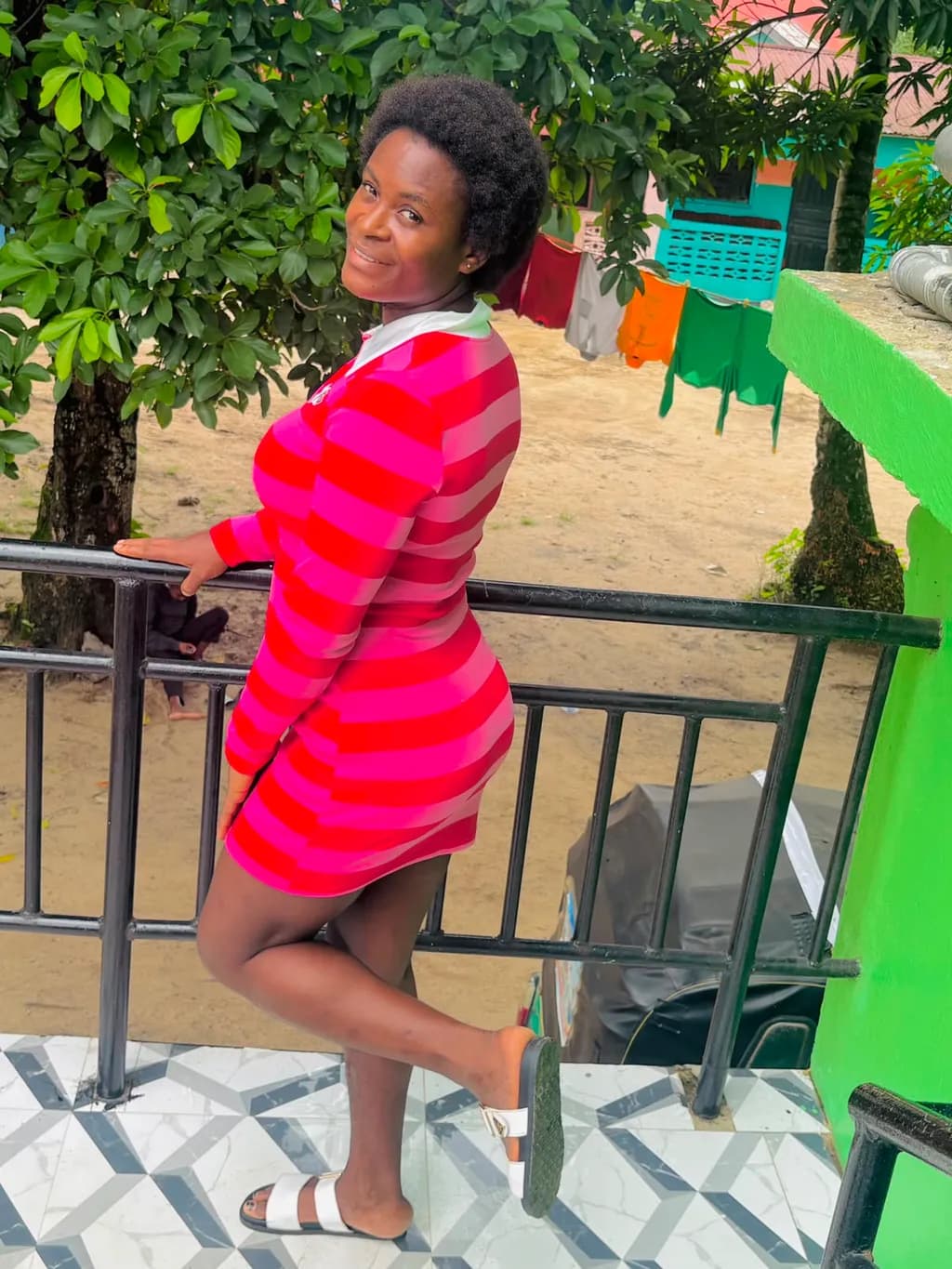 Striped Dress Pose