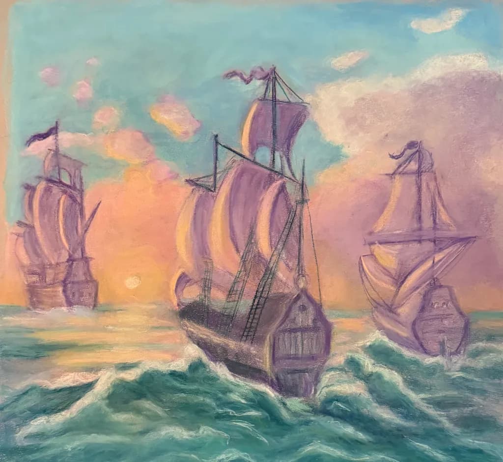 Sunset Sailing Ships