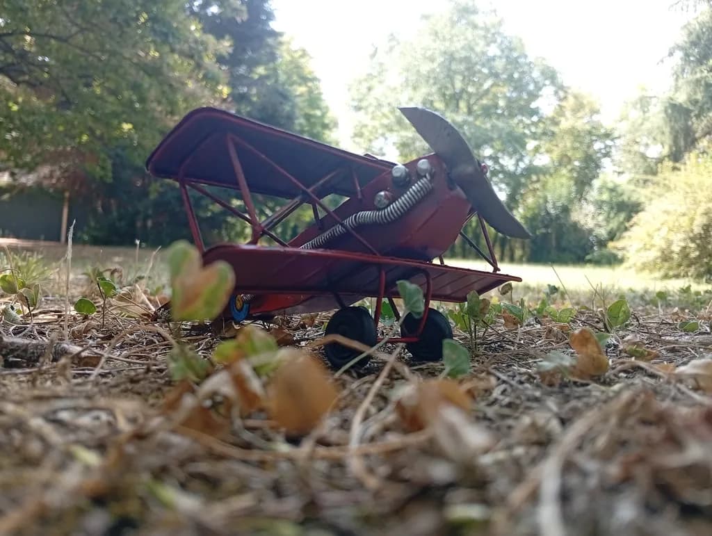 Red Biplane Grounded