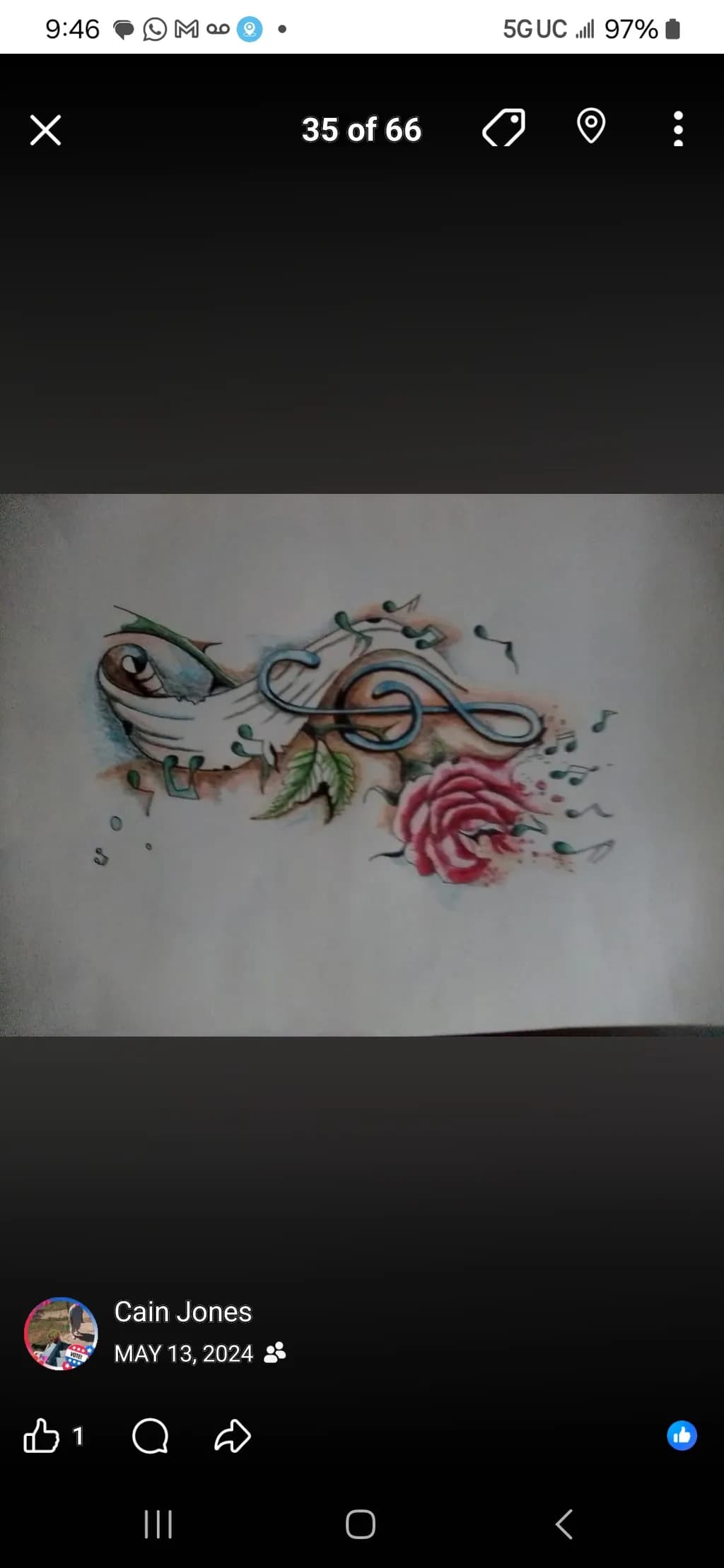Rose and Music Notes