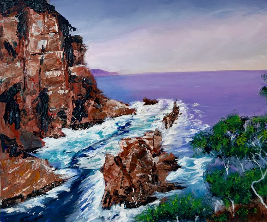Coastal Cliffs and Waves