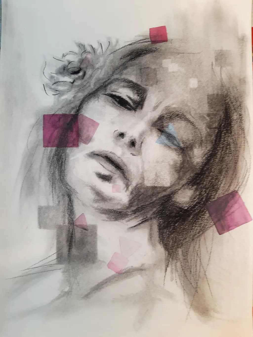 Abstract Portrait with Color Blocks
