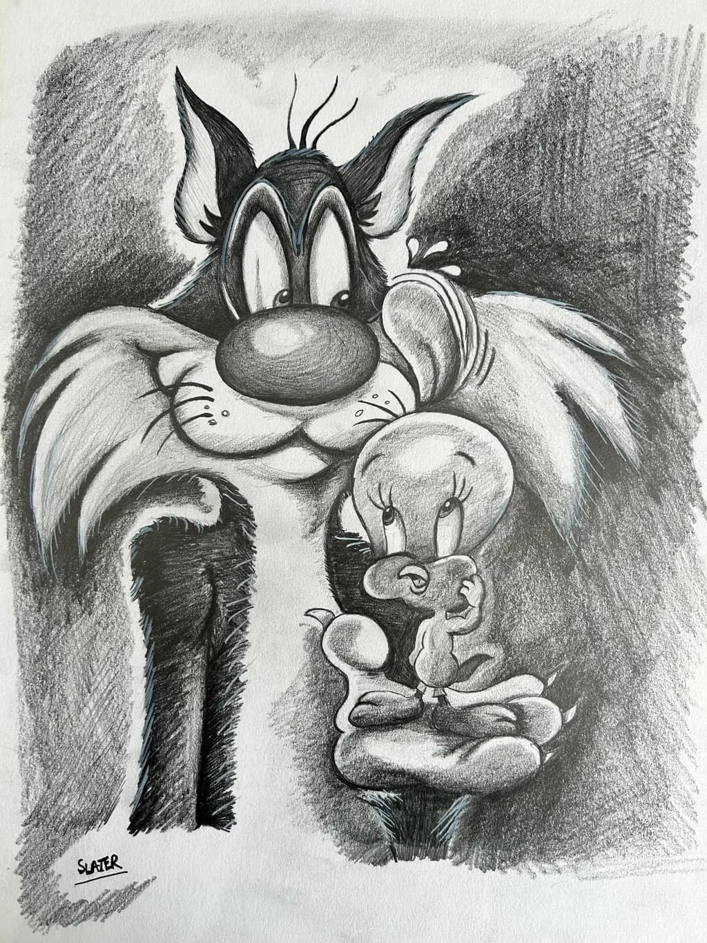 Cat and Bird Sketch