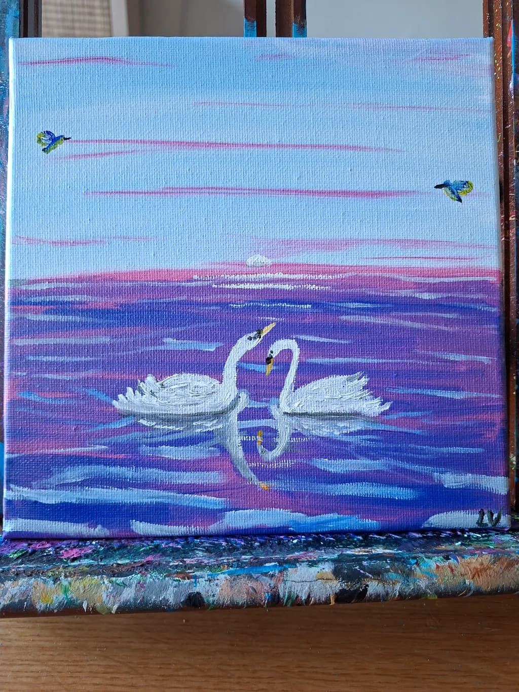 Swans at Sunset
