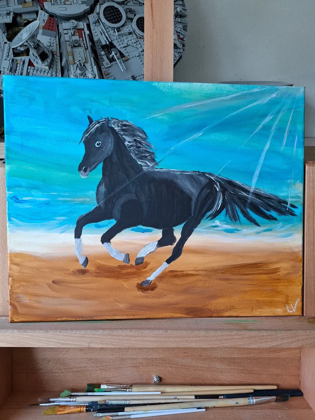 Beachside Black Horse