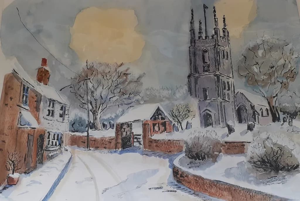Village Winter Scene