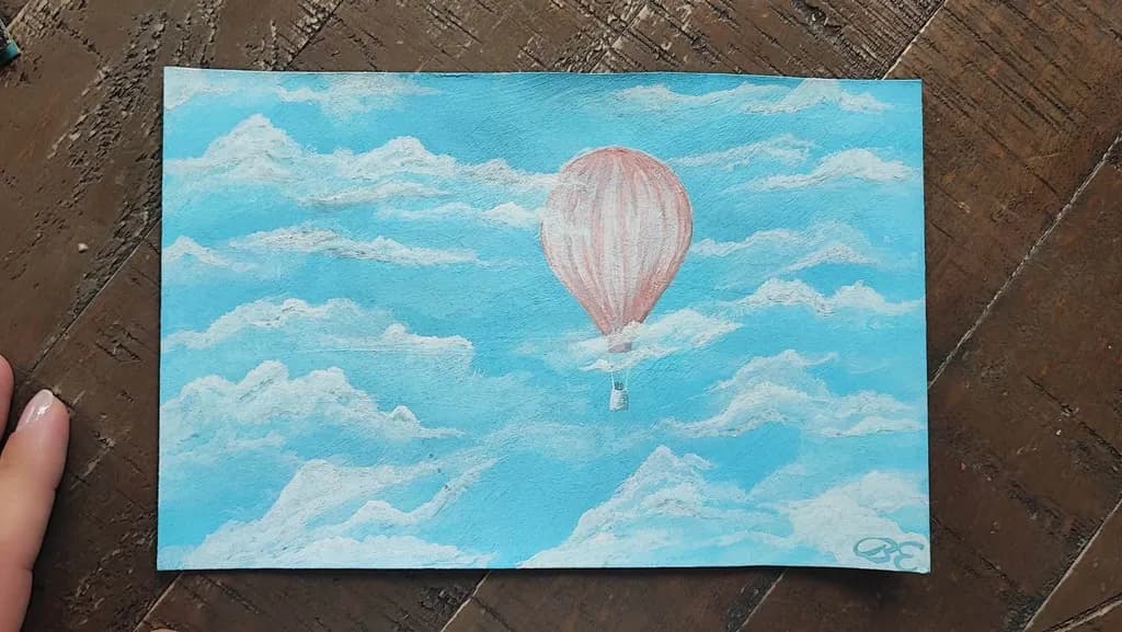 Hot Air Balloon in Clouds