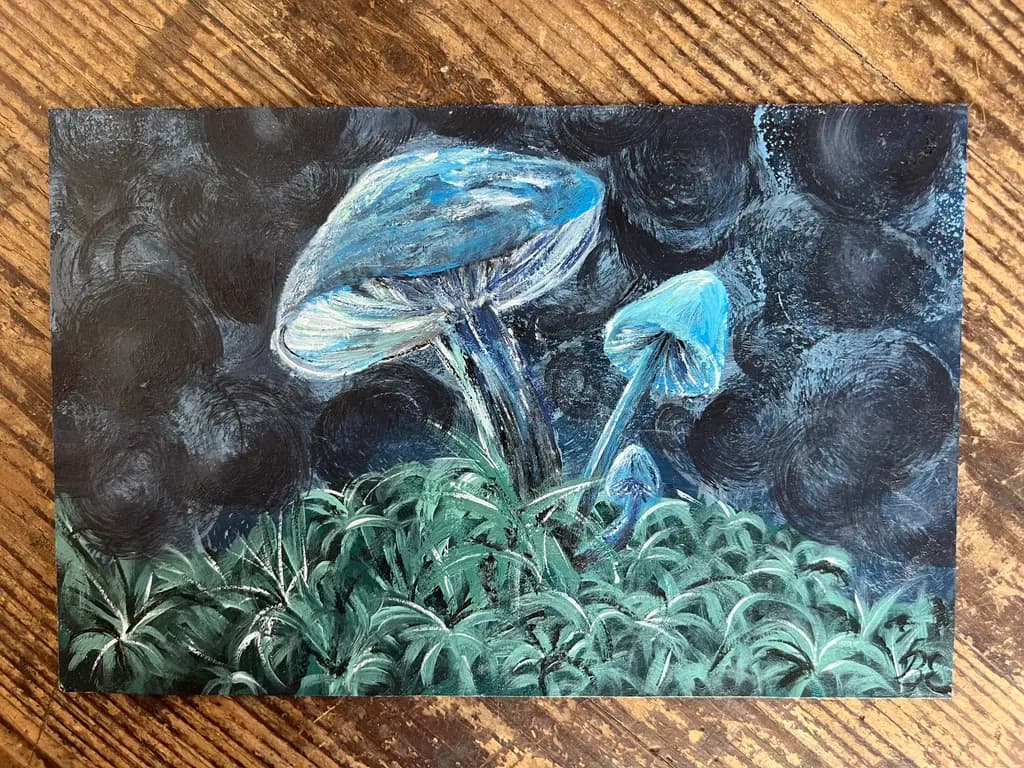 Blue Mushrooms Nightscape